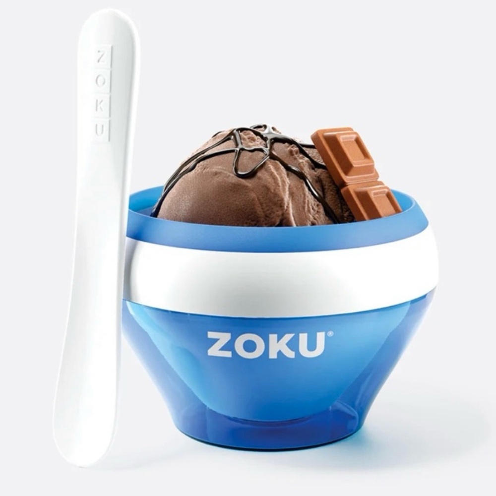 🍨 Zoku Ice Cream Maker Compact Stainless Steel bowl NIB HTF froyo blue